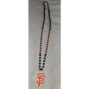 San Francisco Giants Baseball Mardi Gras Beads Emblem Necklace MLB Sports 21"